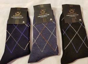 New 3 Pack Mens Dress Socks Diamond Design